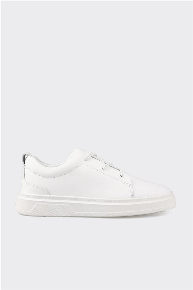 Beyaz Deri Erkek Günlük Ayakkabı