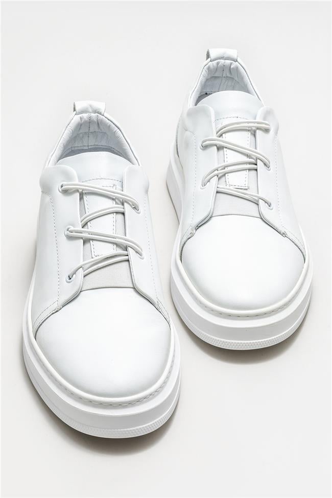 Beyaz Deri Erkek Günlük Ayakkabı
