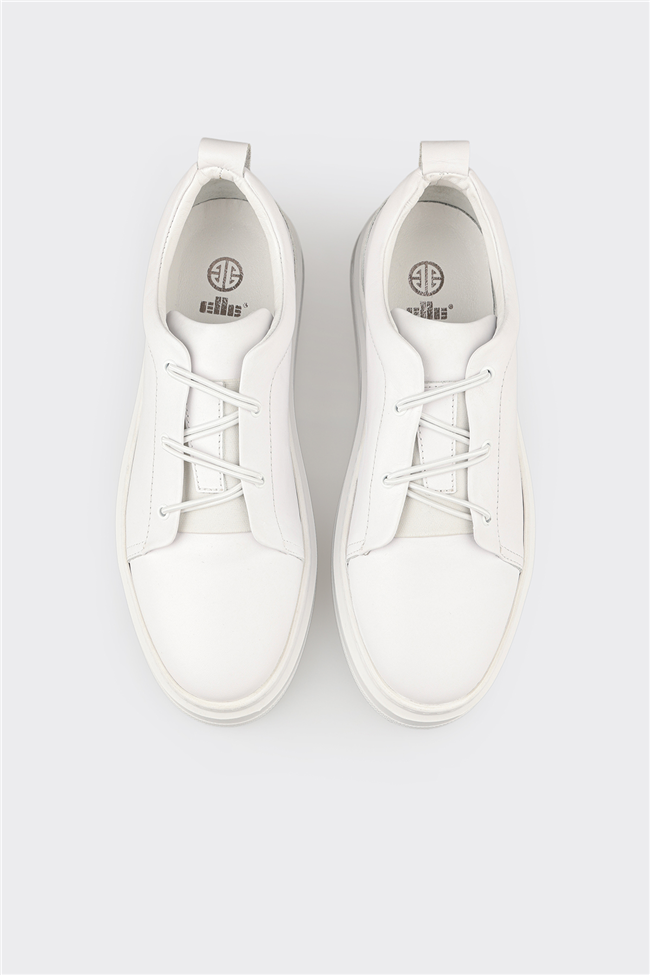 Beyaz Deri Erkek Günlük Ayakkabı