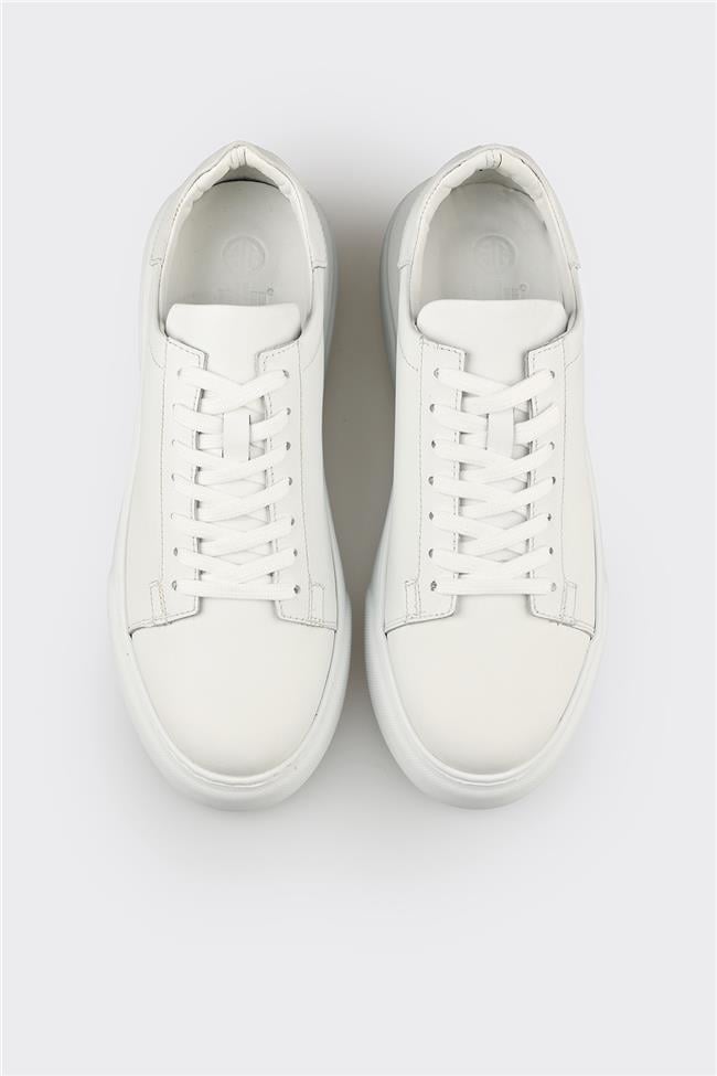 Beyaz Deri Erkek Günlük Ayakkabı