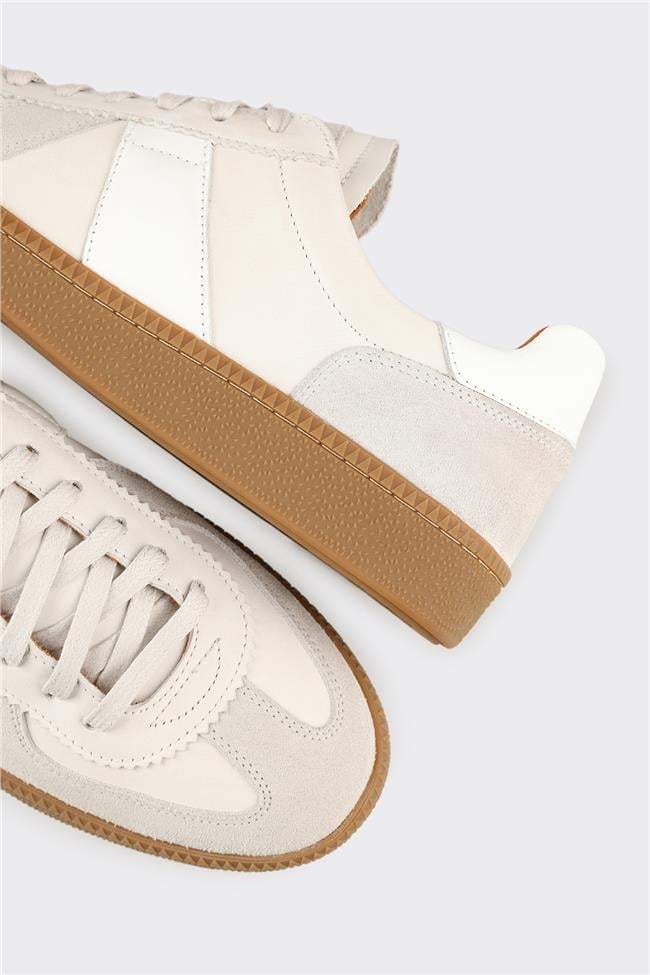 Beyaz Deri Erkek Günlük Ayakkabı