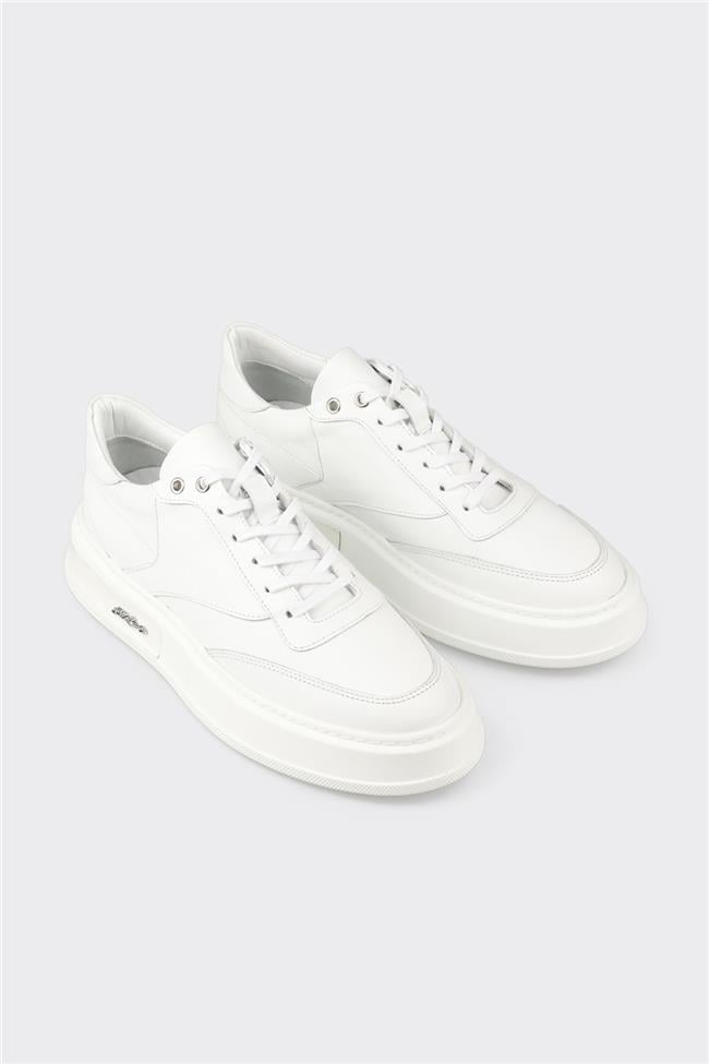 Beyaz Deri Erkek Spor Ayakkabı