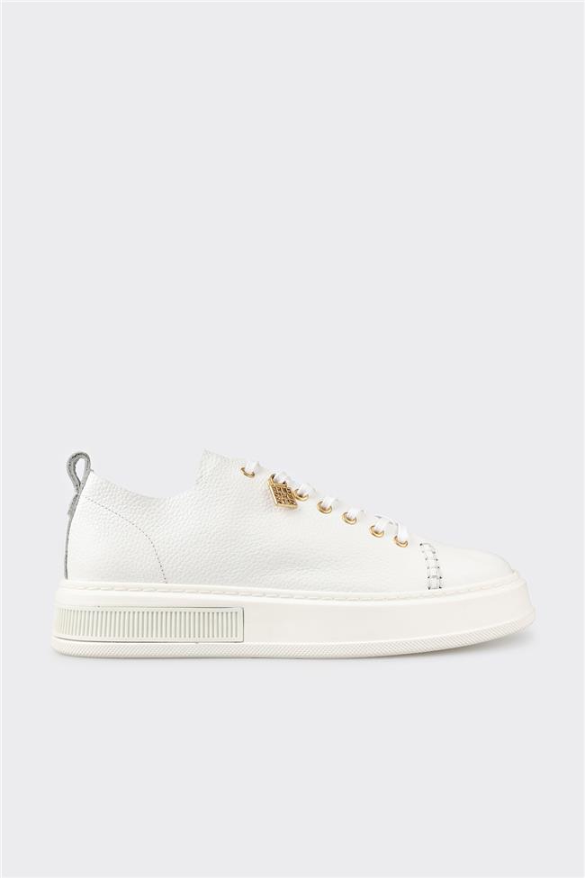 Beyaz Deri Erkek Spor Ayakkabı