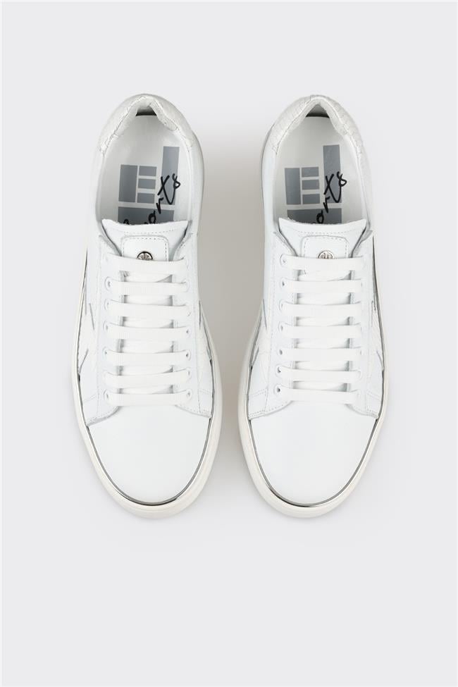 Beyaz Deri Erkek Spor Ayakkabı