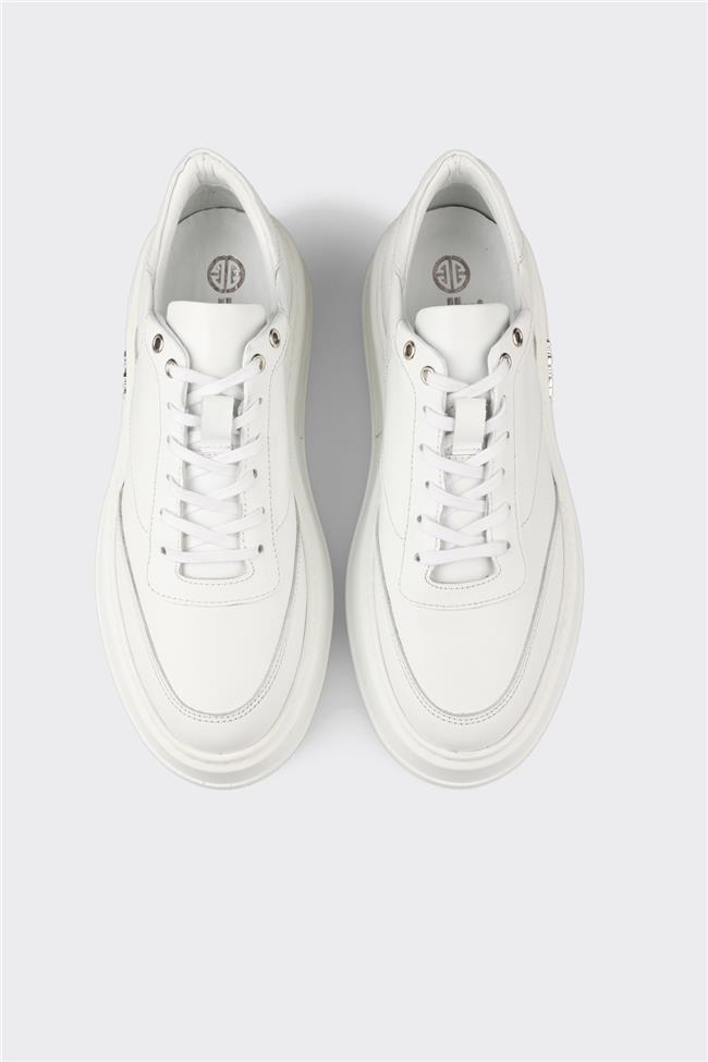 Beyaz Deri Erkek Spor Ayakkabı