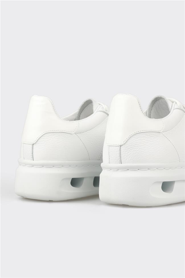 Beyaz Deri Erkek Spor Ayakkabı