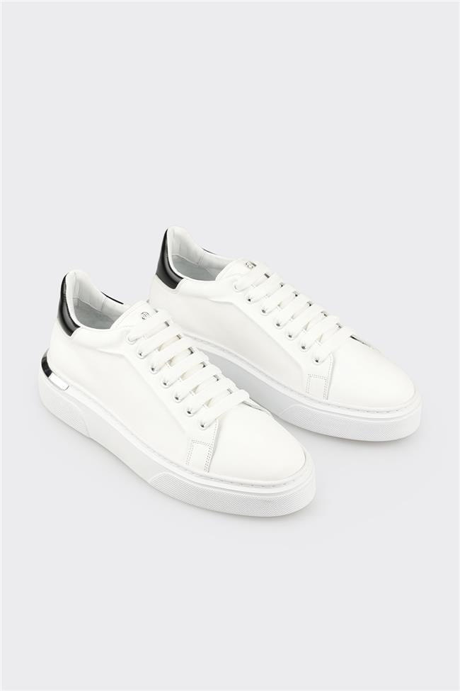 Beyaz Deri Erkek Spor Ayakkabı