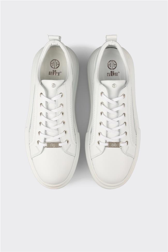 Beyaz Deri Erkek Spor Ayakkabı