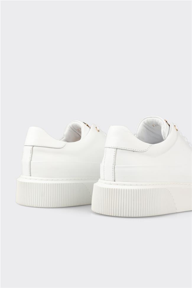 Beyaz Deri Erkek Spor Ayakkabı