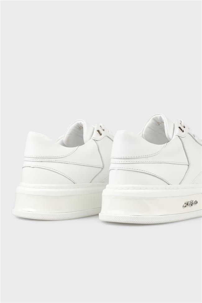 Beyaz Deri Erkek Spor Ayakkabı