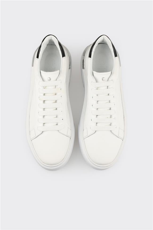 Beyaz Deri Erkek Spor Ayakkabı