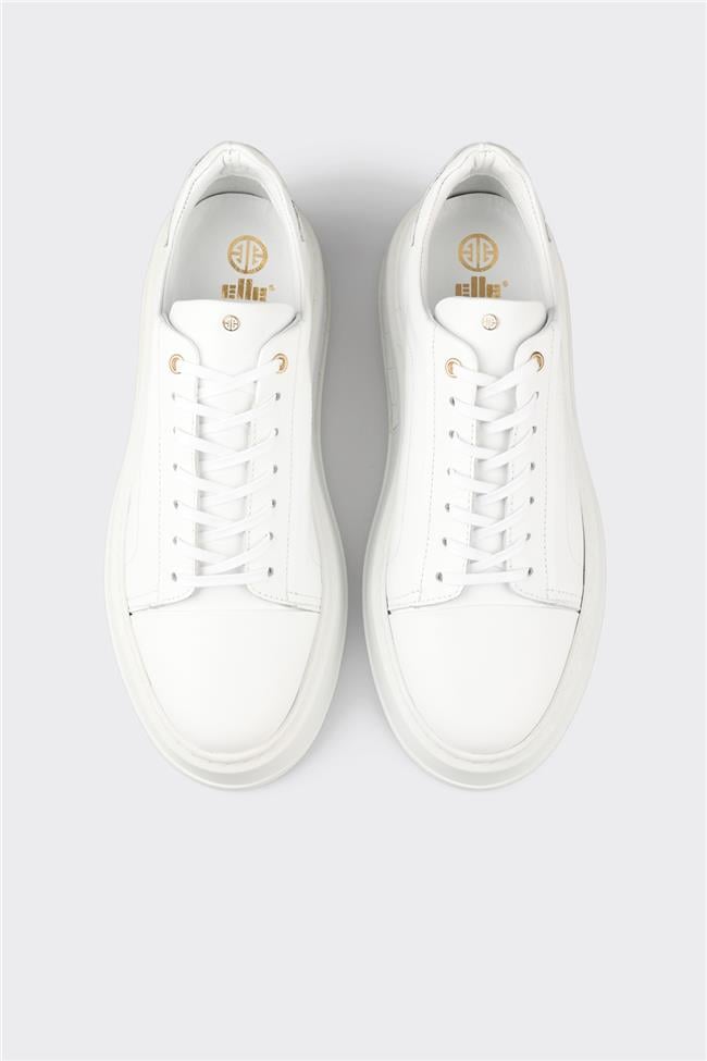 Beyaz Deri Erkek Spor Ayakkabı