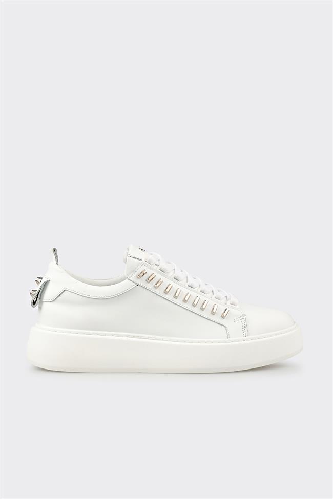 Beyaz Deri Erkek Spor Ayakkabı