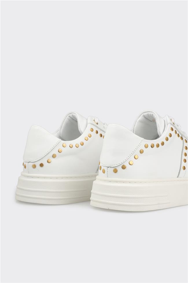 Beyaz Deri Erkek Spor Ayakkabı