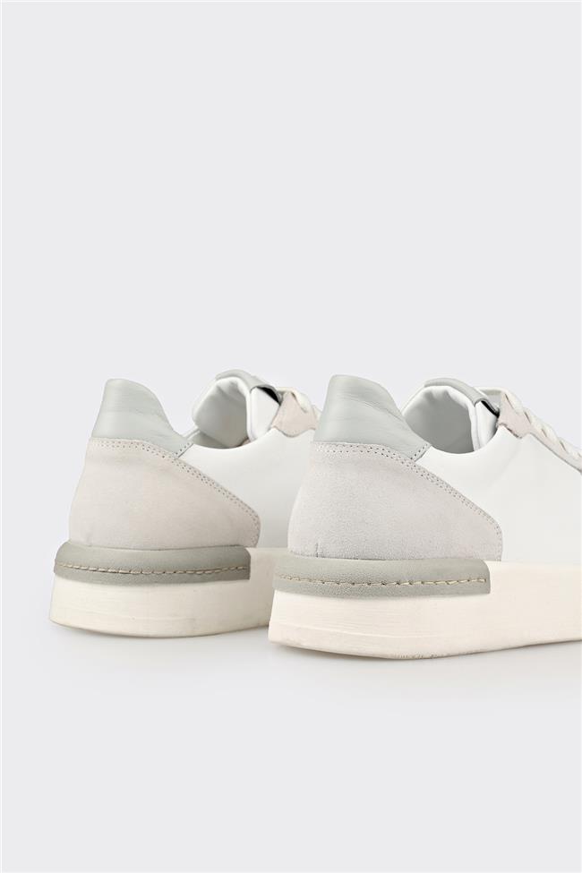 Beyaz Deri Kadın Spor Ayakkabı