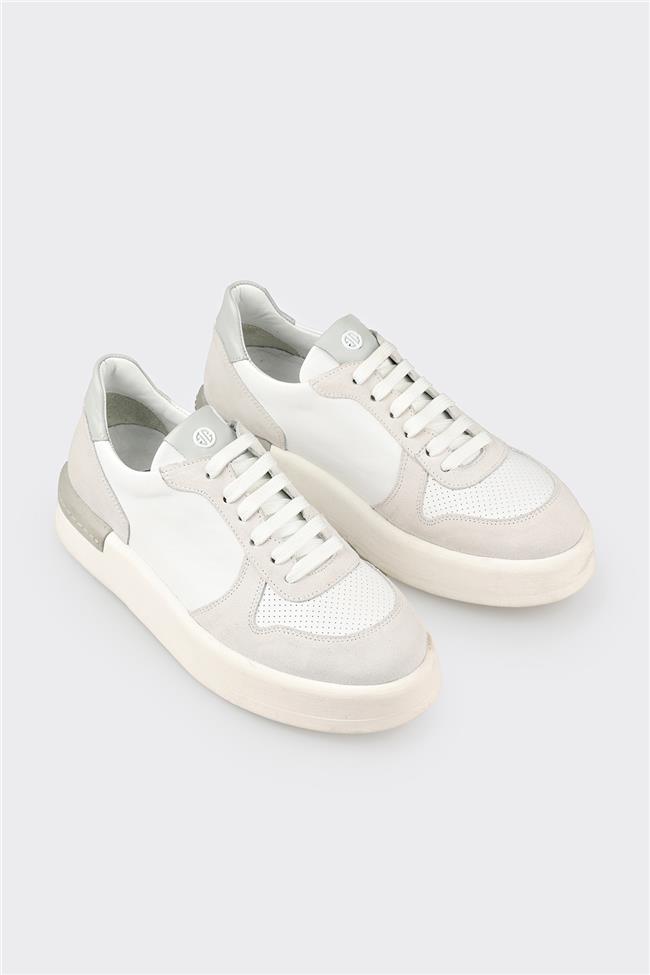 Beyaz Deri Kadın Spor Ayakkabı