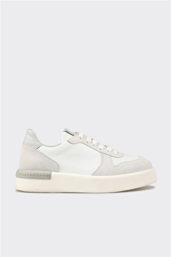 Beyaz Deri Kadın Spor Ayakkabı