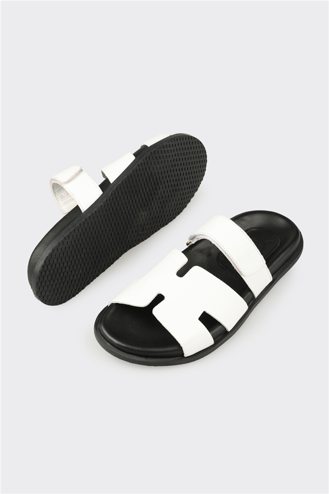 Beyaz Kadın Düz Terlik