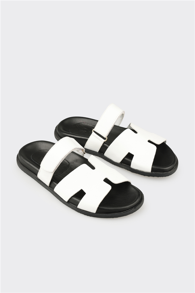 Beyaz Kadın Düz Terlik