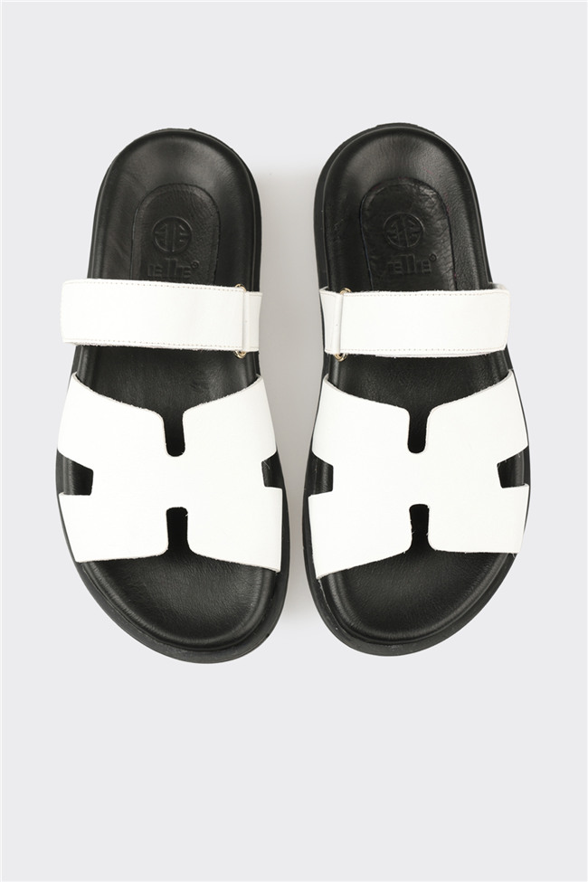 Beyaz Kadın Düz Terlik