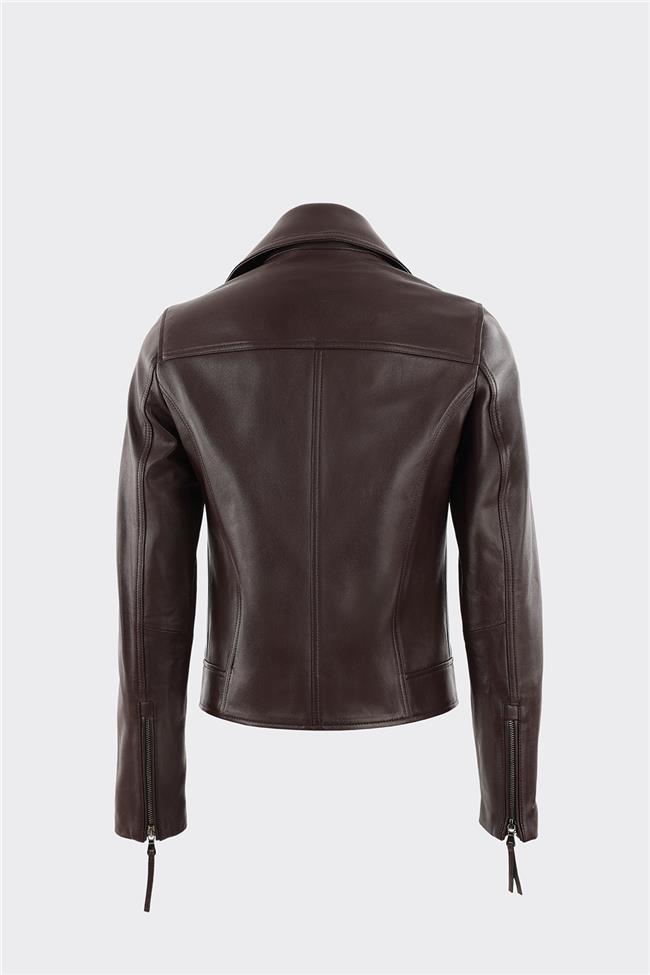 Bordo Deri Kadın Ceket