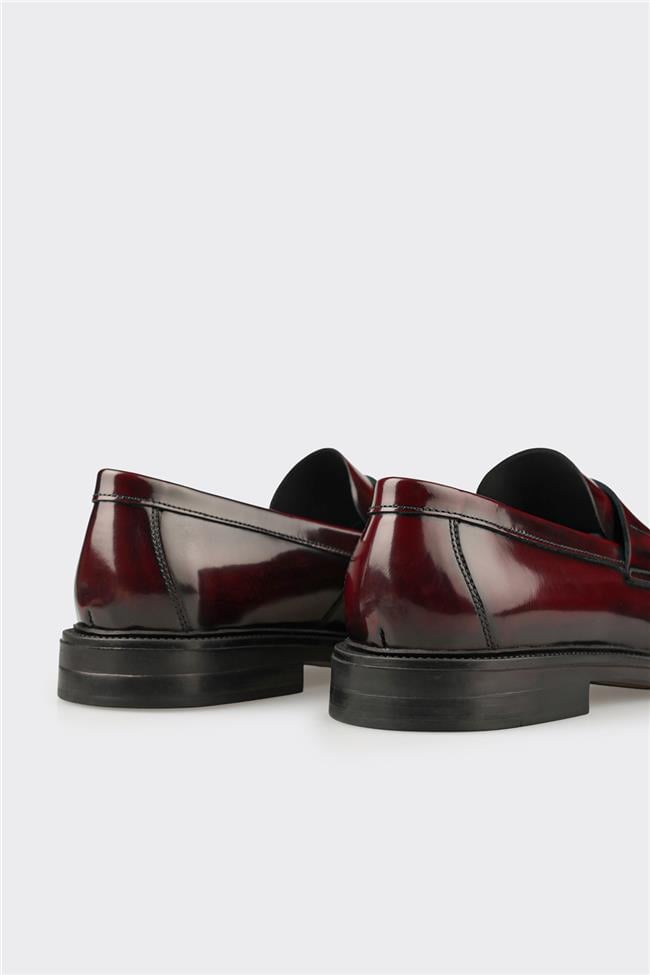 Bordo Deri Erkek Günlük Ayakkabı