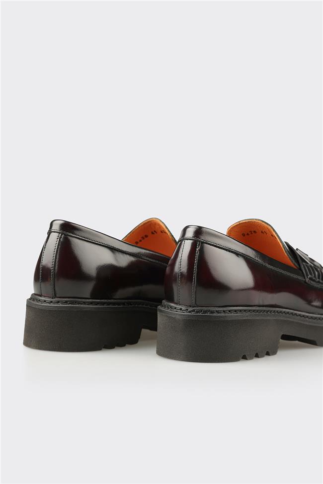 Bordo Deri Erkek Klasik Ayakkabı