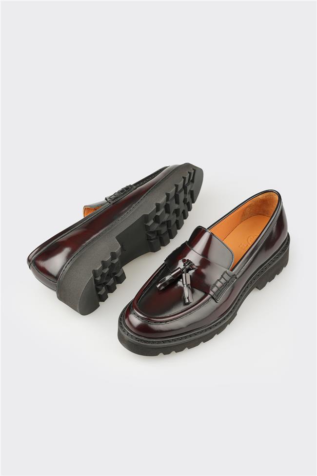 Bordo Deri Erkek Klasik Ayakkabı