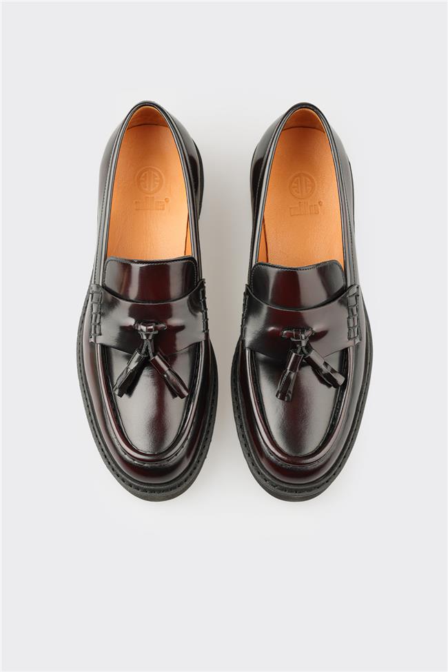 Bordo Deri Erkek Klasik Ayakkabı