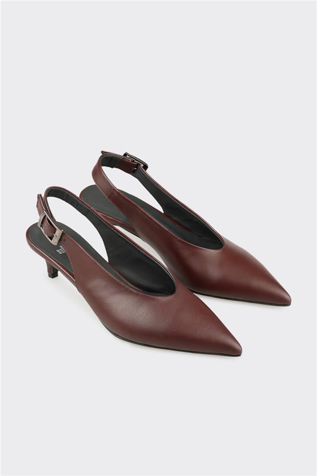 Bordo Deri Kadın Ayakkabı