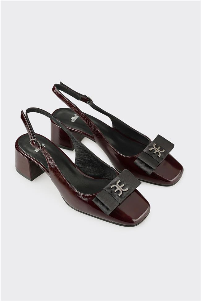 Bordo Deri Kadın Ayakkabı