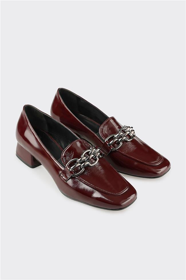 Bordo Deri Kadın Ayakkabı