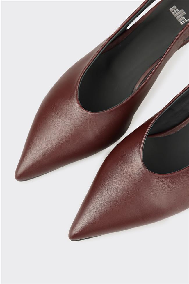 Bordo Deri Kadın Ayakkabı