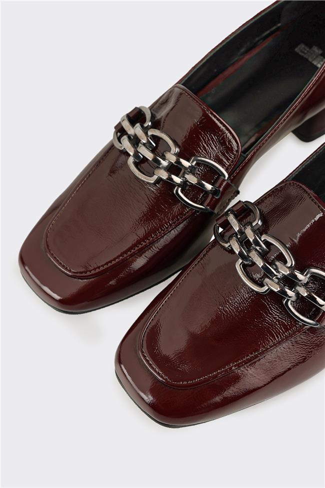 Bordo Deri Kadın Ayakkabı