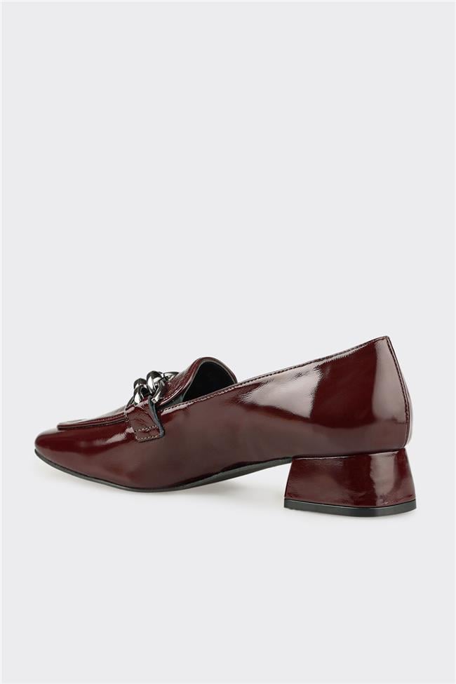 Bordo Deri Kadın Ayakkabı