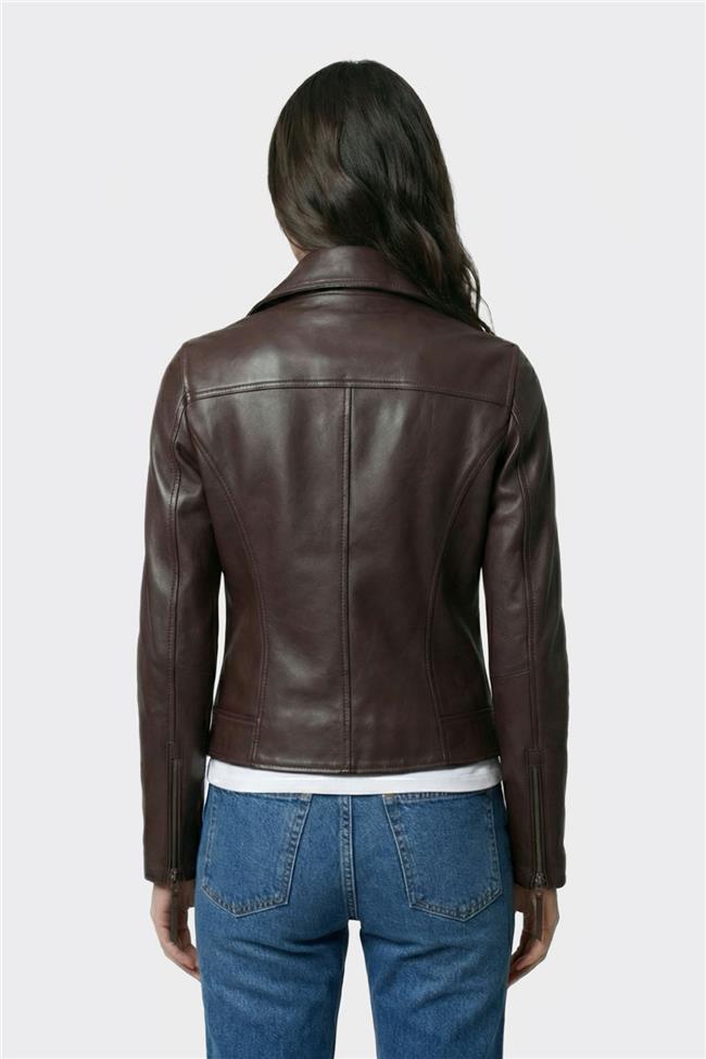 Bordo Deri Kadın Ceket