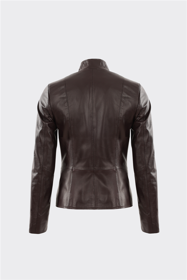 Bordo Deri Kadın Ceket