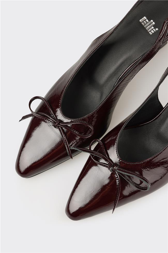 Bordo Deri Kadın Günlük Ayakkabı