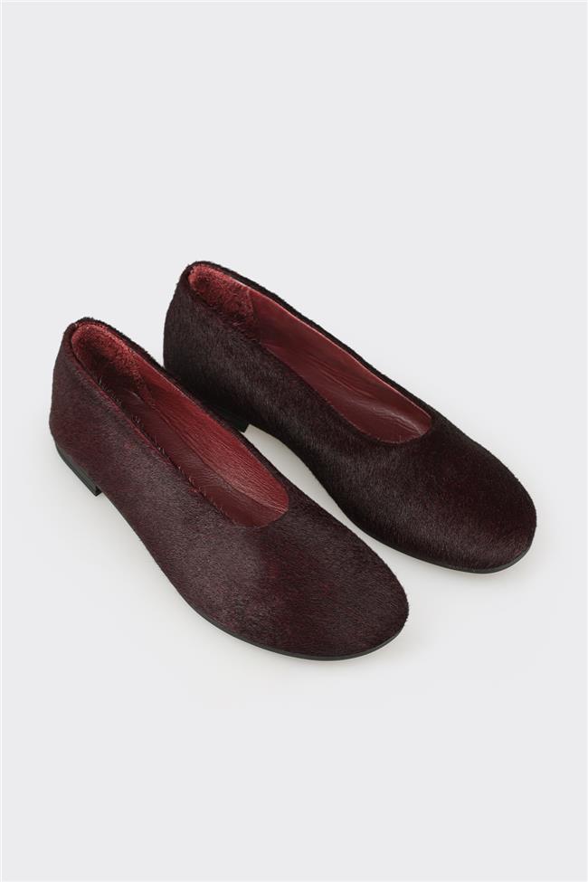 Bordo Deri Kadın Günlük Ayakkabı