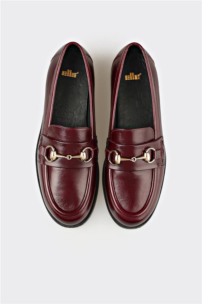 Bordo Deri Kadın Günlük Ayakkabı