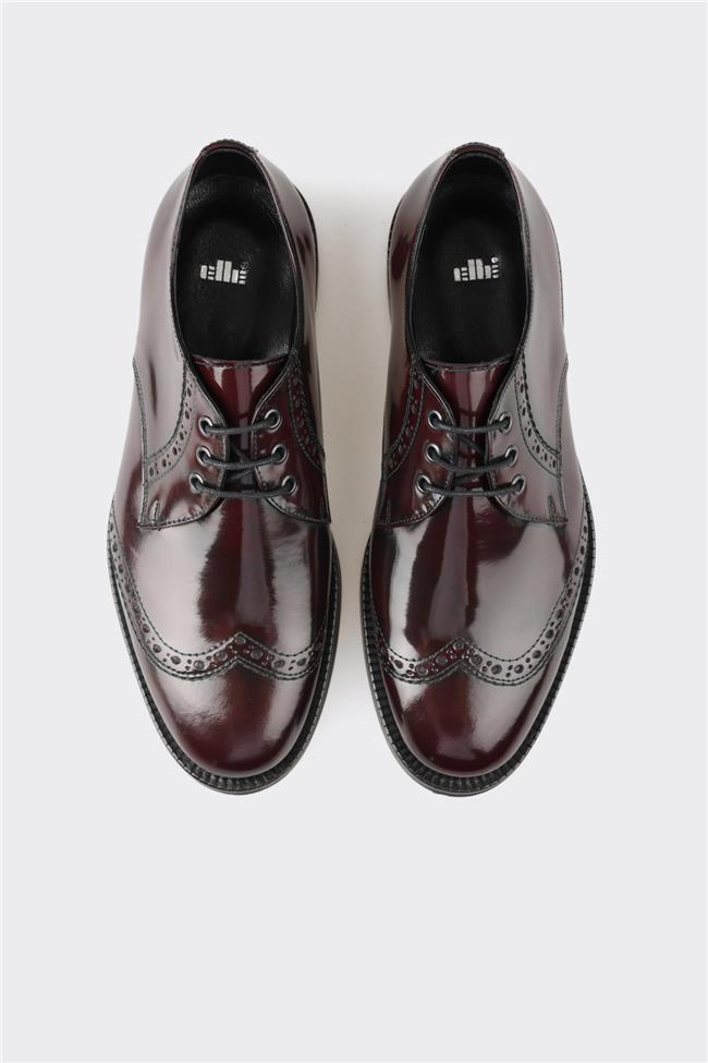 Bordo Deri Kadın Günlük Ayakkabı