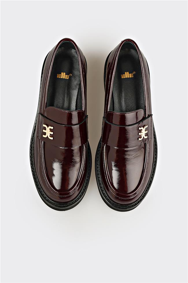 Bordo Deri Kadın Günlük Ayakkabı