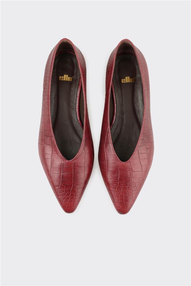 Bordo Deri Kadın Günlük Ayakkabı