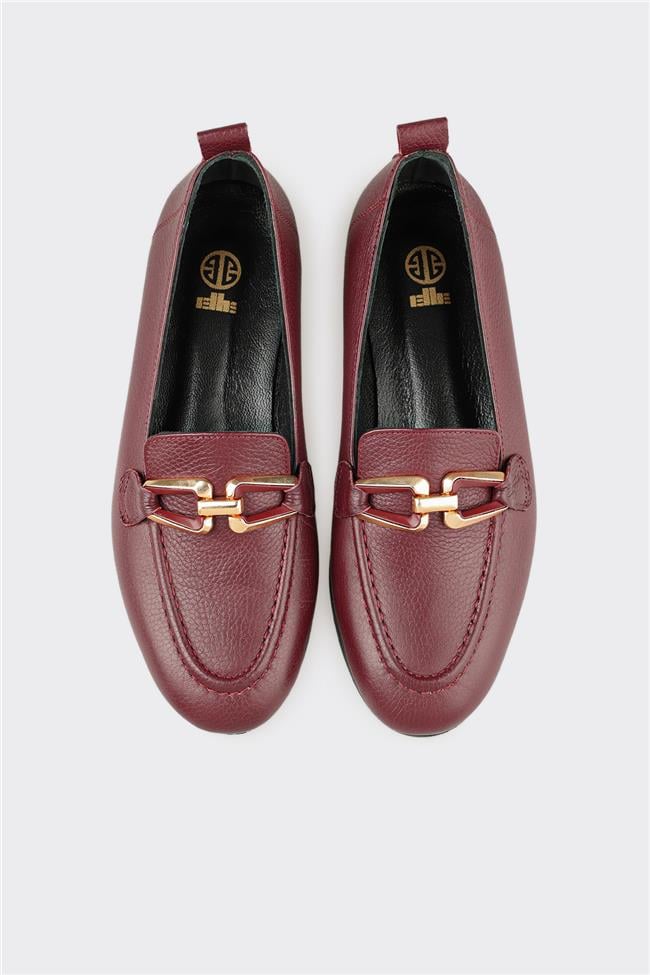 Bordo Deri Kadın Günlük Ayakkabı