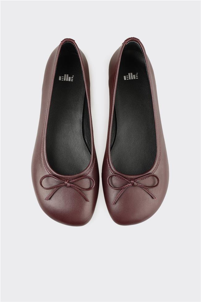 Bordo Deri Kadın Günlük Ayakkabı