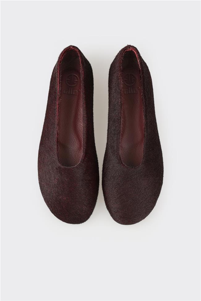 Bordo Deri Kadın Günlük Ayakkabı