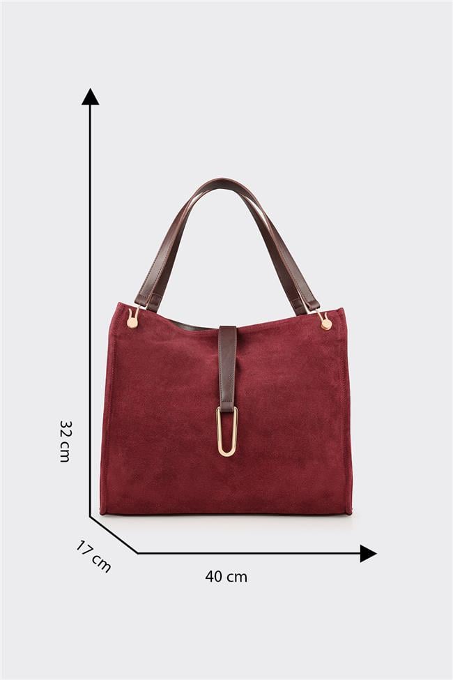 Bordo Kadın Büyük Omuz Çantası