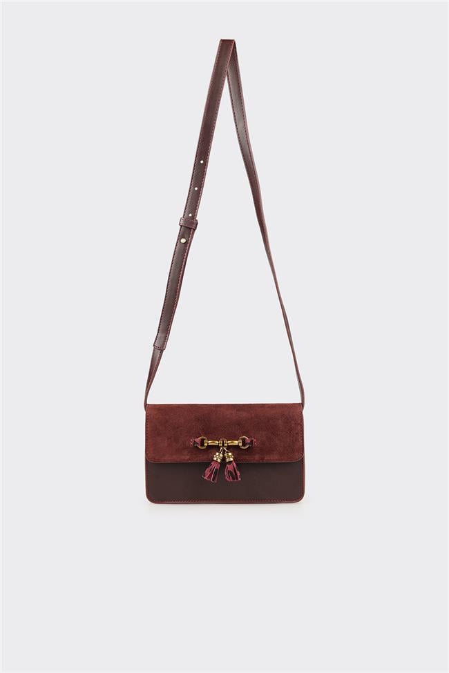 Bordo Kadın Küçük Çapraz Çanta