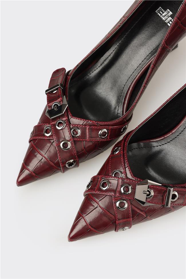 Bordo Kadın Yüksek Topuk Ayakkabı