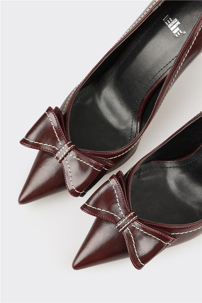 Bordo Kadın Yüksek Topuk Ayakkabı